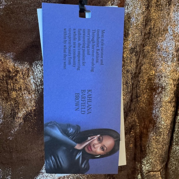 NWT FUTURE COLLECTIVE ROSE GOLD SHIMMER TOP - Picture 8 of 10